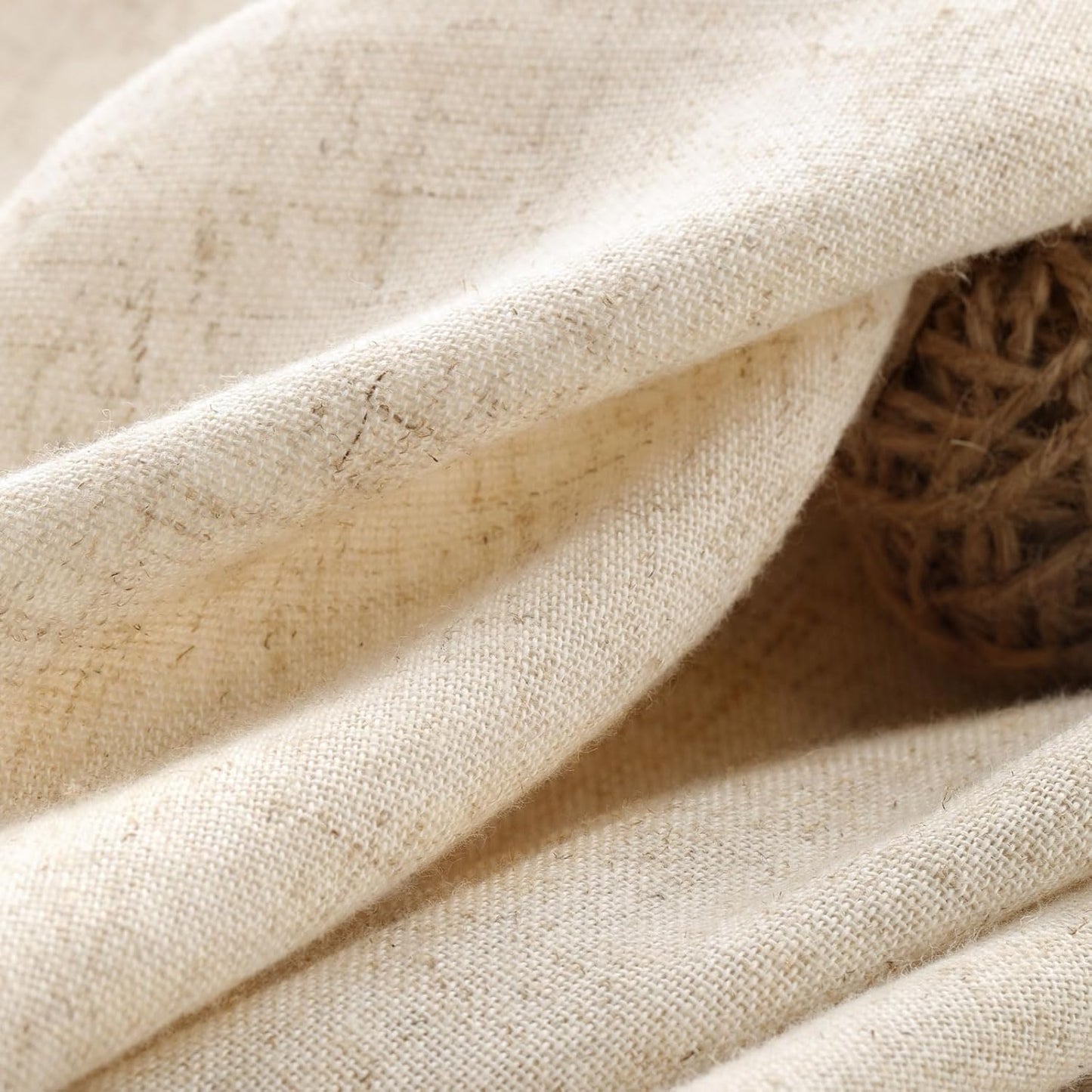 Linen Shower Curtain Beige Boho Farmhouse Shower Curtains for Bathroom Natural Cloth Cotton Fabric Liner Cream 72 X 72 Inch Modern