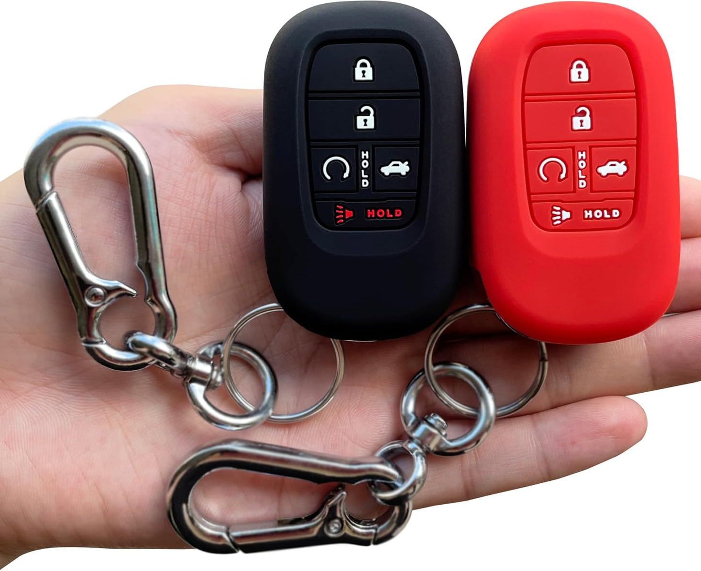Key Fob Cover for (5 Buttons) Honda 2022 2023 2024 2025 Civic Accord HR-V Pilot CR-V, Silicone, 2-Pack, Black