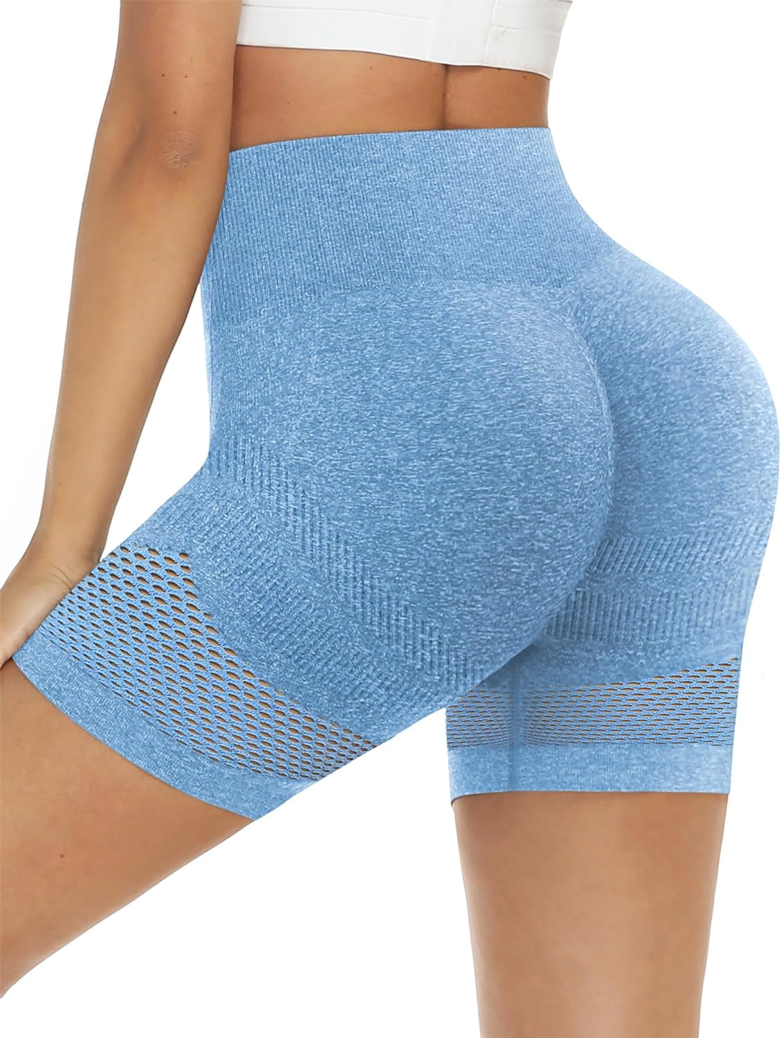 Womens Workout Shorts Butt Lifting Gym Shorts High Waisted Seamless Yoga Biker Running Athletic Shorts