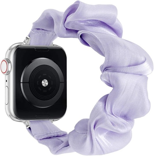 Scrunchie Apple Watch Band for Women Compatible with Apple Watch Series 9 Ultra 8 7 6 5 4 3 2 1 SE, Stretchy Cute Replacement Wristband for Smart Watch Bands 38Mm 40Mm 41Mm 42Mm 44Mm 45Mm 49Mm