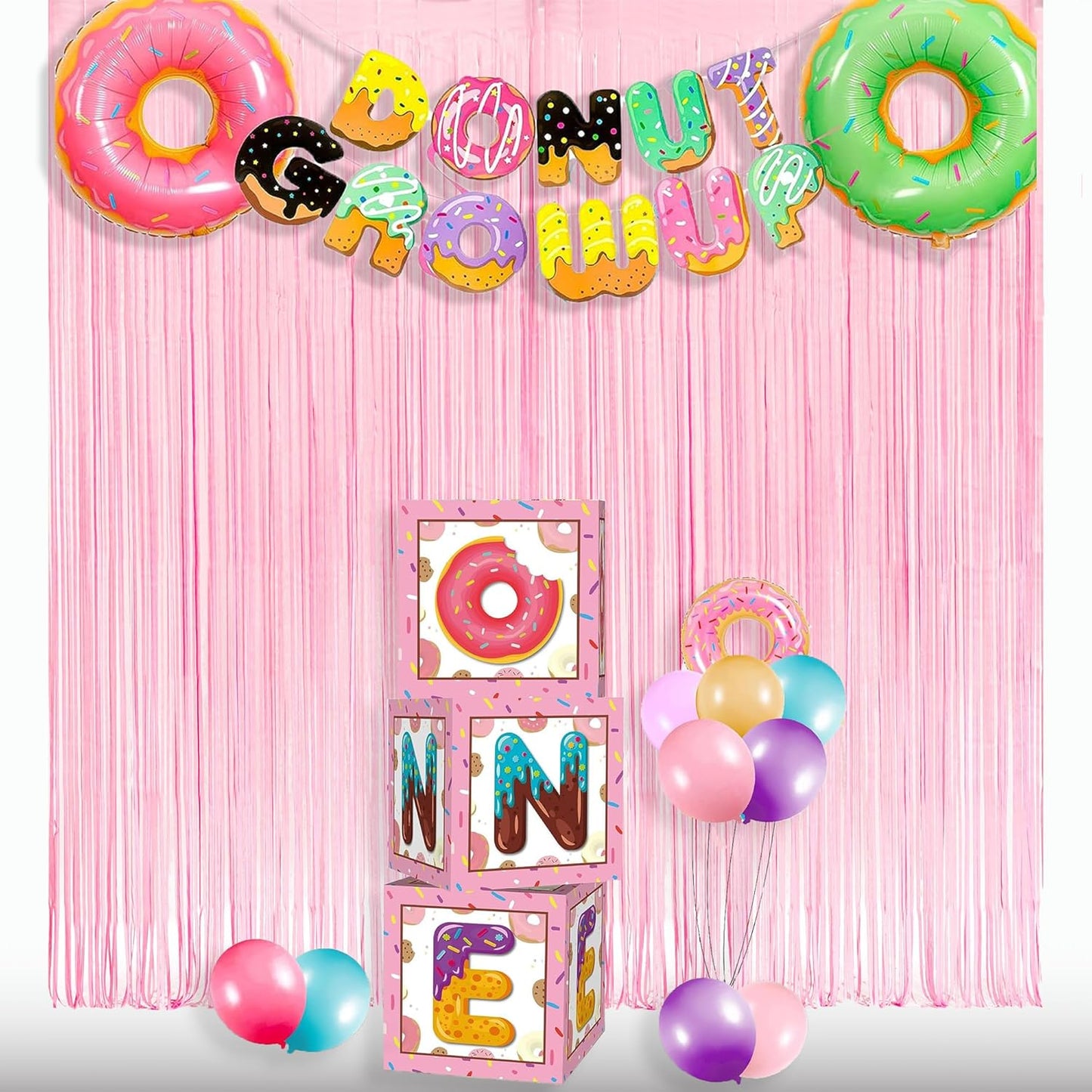 Pastel Pink Party Backdrop Decoration -  Baby Pink Foil Fringe Streamers for Baby/Boo Day/Valentines/Cowgirl/Sweet/Cloud/Unicorn/Princess/Bow Themed - 3.2Ft X 8.2Ft - 2 Packs