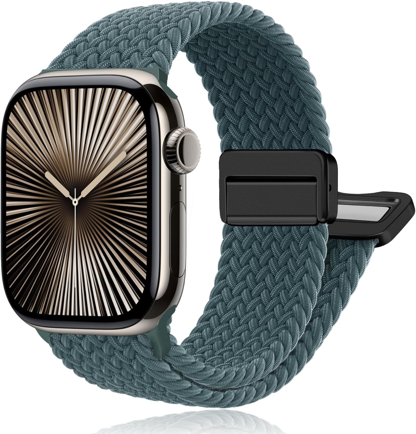 Magnetic Braided Stretchy Loop - Compatible with Apple Watch Band 42Mm 46Mm 40Mm 41Mm 44Mm 45Mm 38Mm Ultra/2 49Mm Women Men,Elastic Woven Fabric Nylon Strap for Iwatch Ultra Series 10 9 8 7 6 5 4 3 SE
