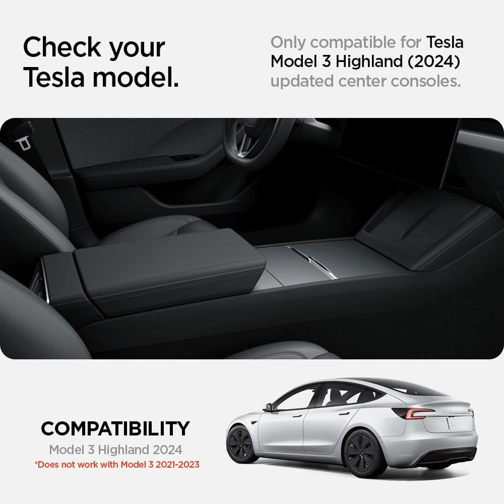 Center Console Organizer Tray(Carbon Edition) Designed for Tesla Model 3 2024 Refresh with Smooth Slide Technology