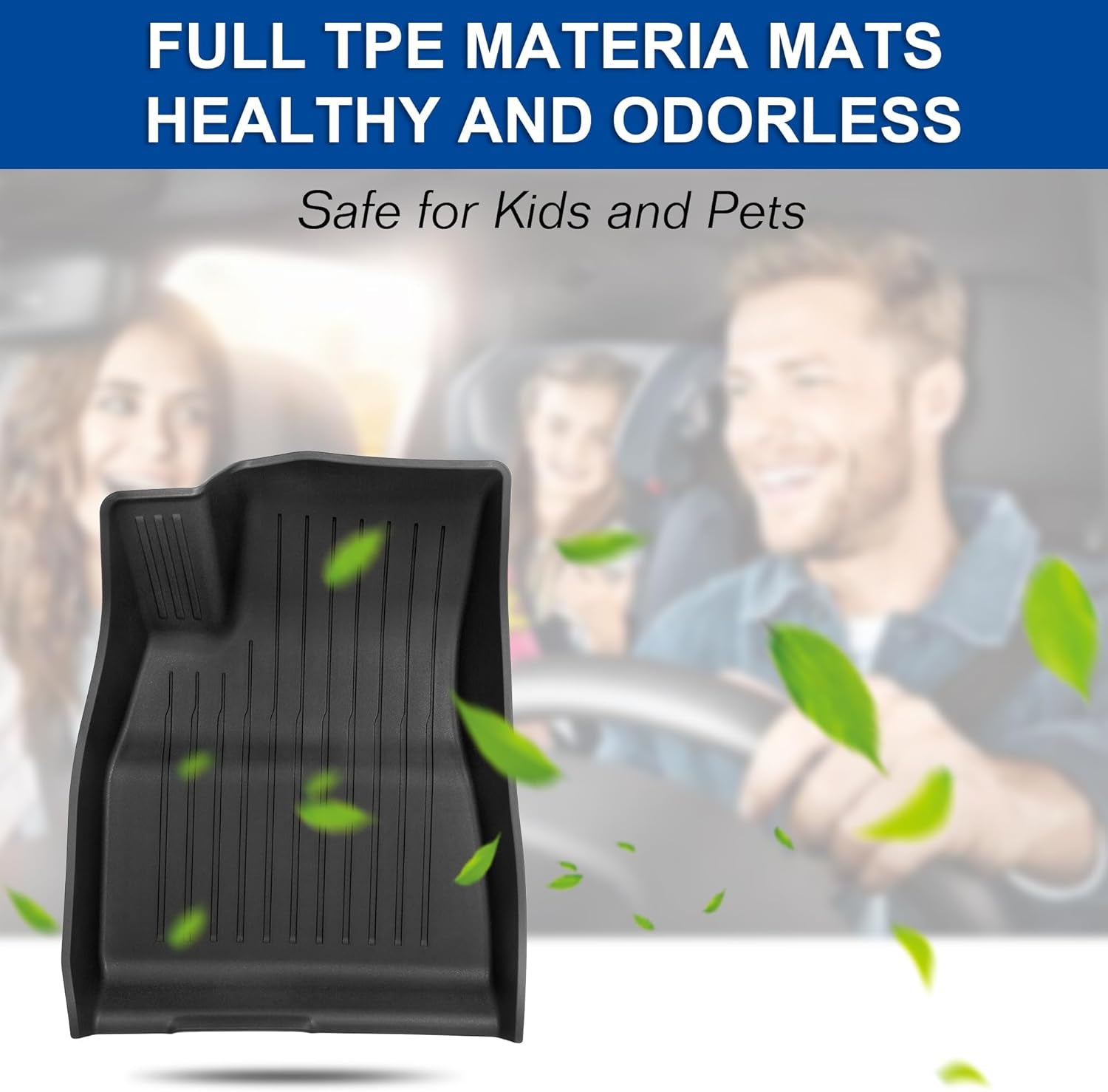 Floor Mats Fit for 2025 2024 Tesla Model 3 Highland, TPE All Weather Cargo Liner Floor Mats and Cargo Trunk Mats Accessories Front Rear Cargo Mat Full Set