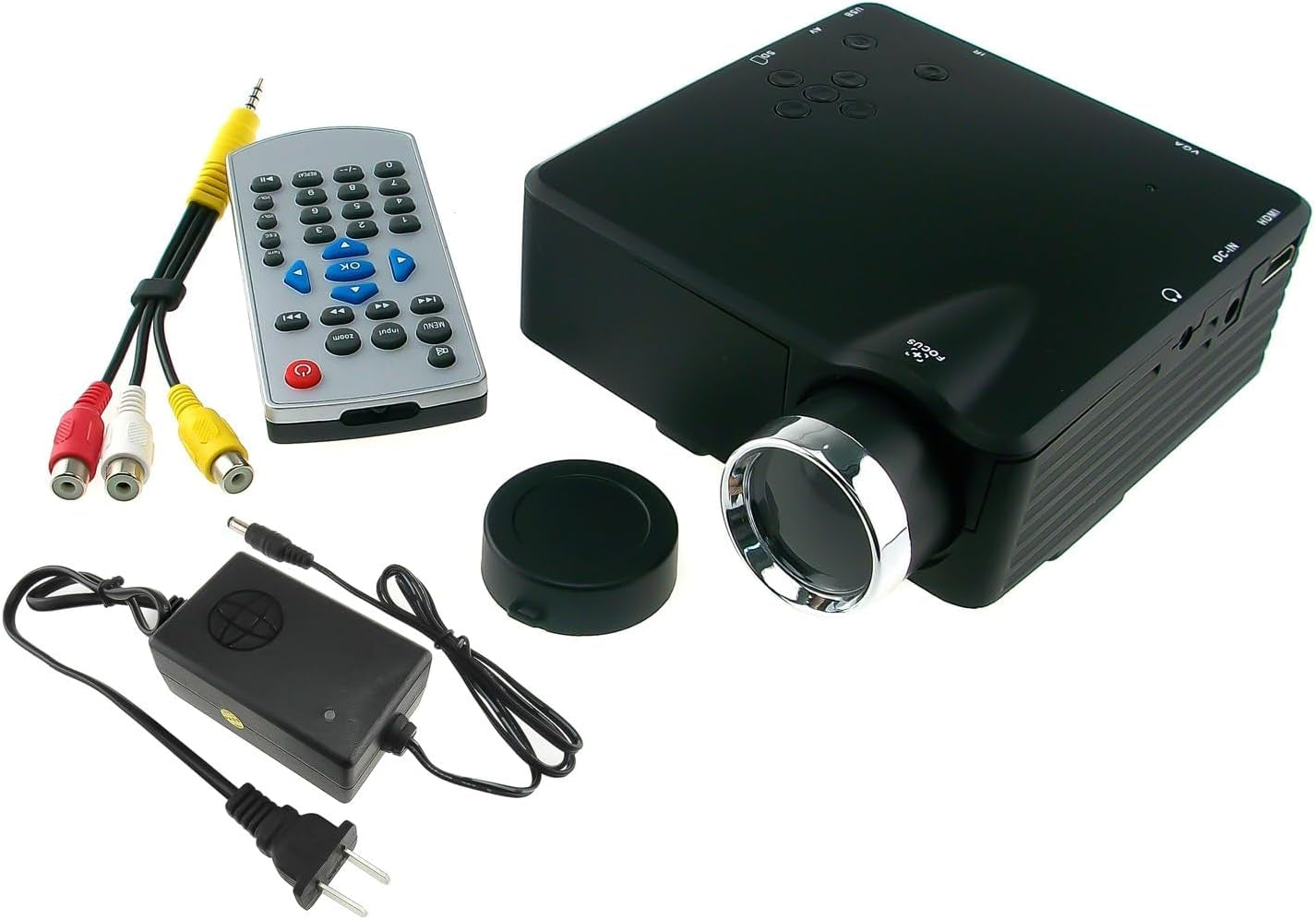 INNOLIFE 720P Mini Projector, Portable Projector for Outdoor Indoor Home, Input AV PC Laptop VGA HDMI USB SD CARD HDMI Video Gaming Console