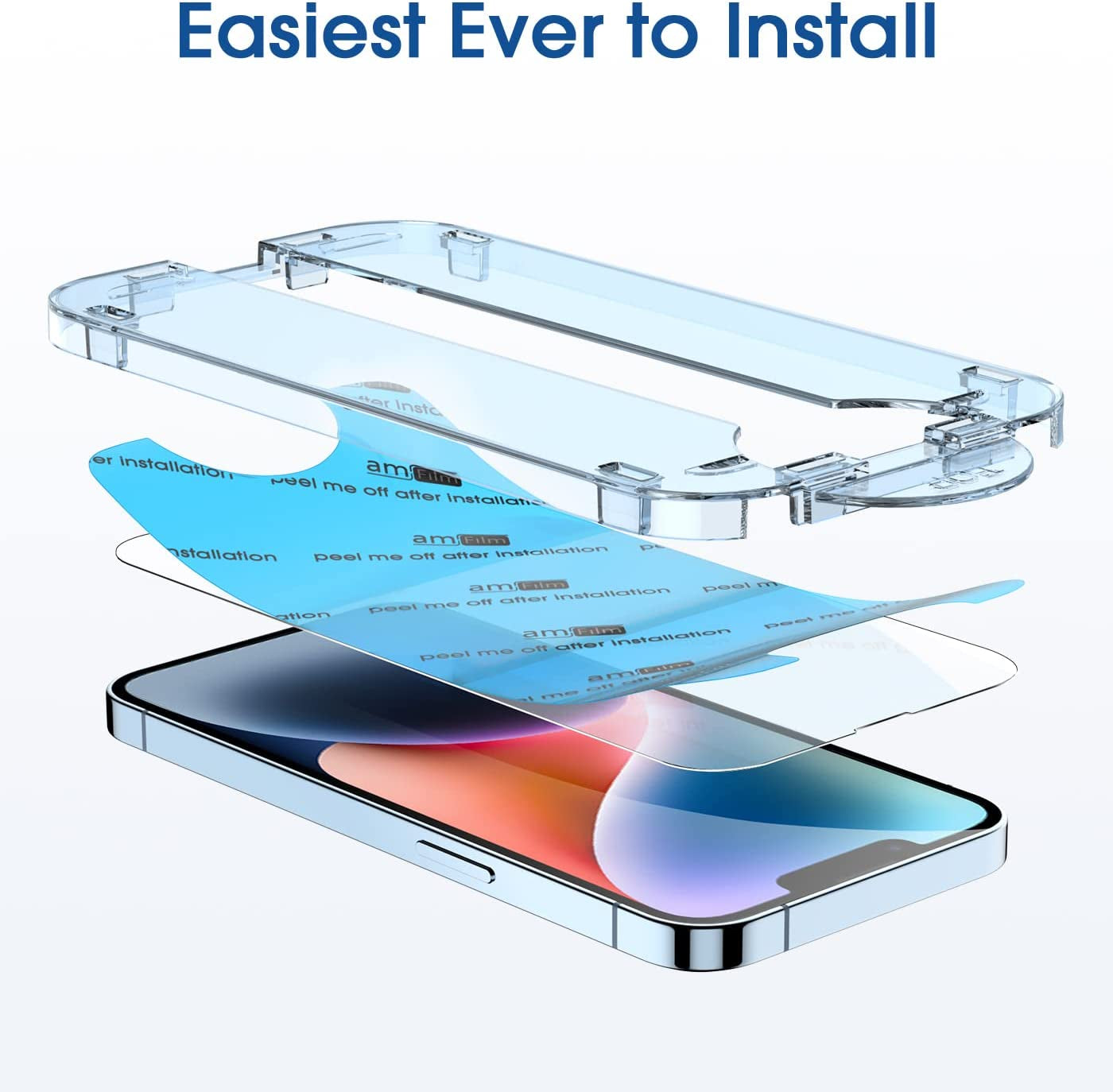 Tempered Glass Screen Protector for Iphone 14 6.1/Iphone 13/Iphone 13 Pro 6.1, Easy Onetouch Installation, Auto-Alignment, Bubble Free Case Friendly, Anti-Scratch