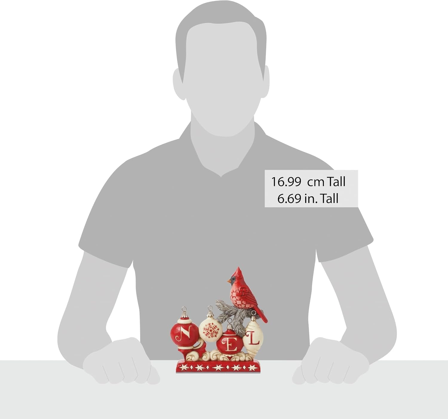 Jim Shore Heartwood Creek Nordic Noel Christmas Cardinal Figurine- Stone Resin Hand Painted Crafted Collectible Figurines Christmas Home Decor Statue, 6.69 Inch