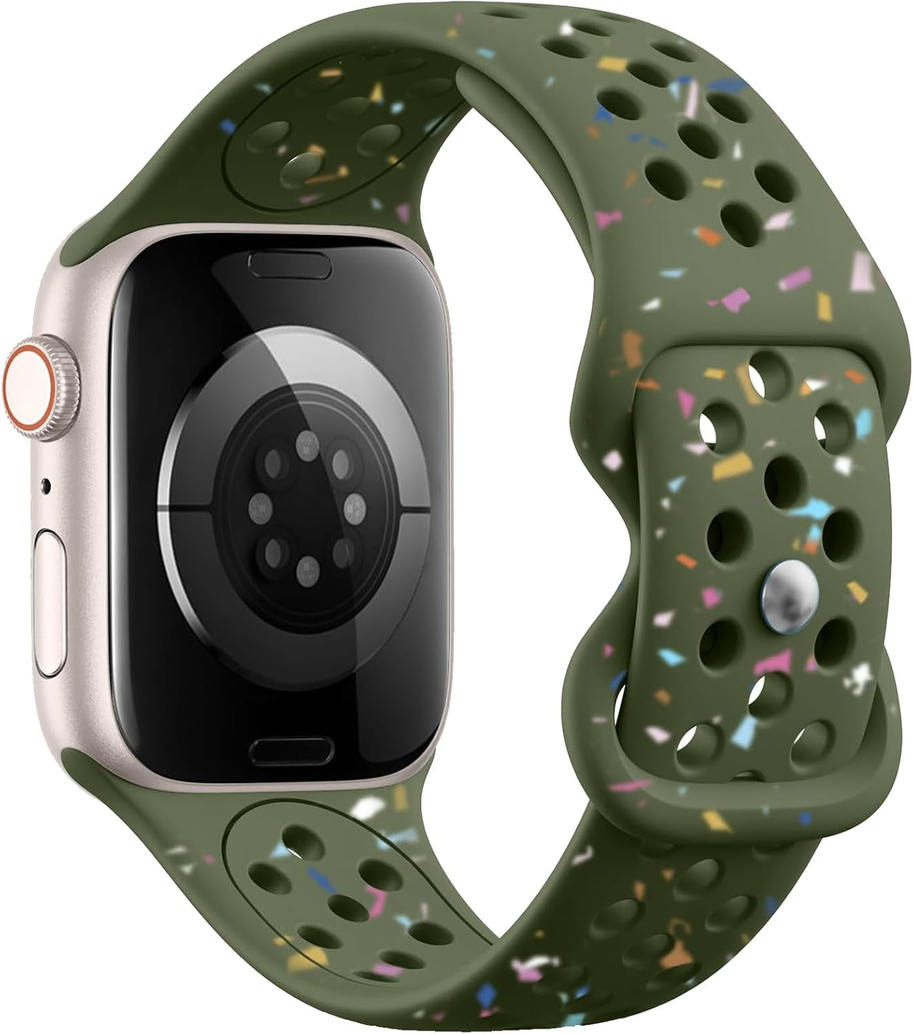 Sport Watch Band Compatible for Apple Watch Band 49Mm 45Mm 44Mm 42Mm 41Mm 40Mm 38Mm Men Women Breathable Silicone Sport Replacement Wristband Strap for Iwatch Series 9/8/7/6/5/4/3/2/1/Se/Ultra 2/Ultra