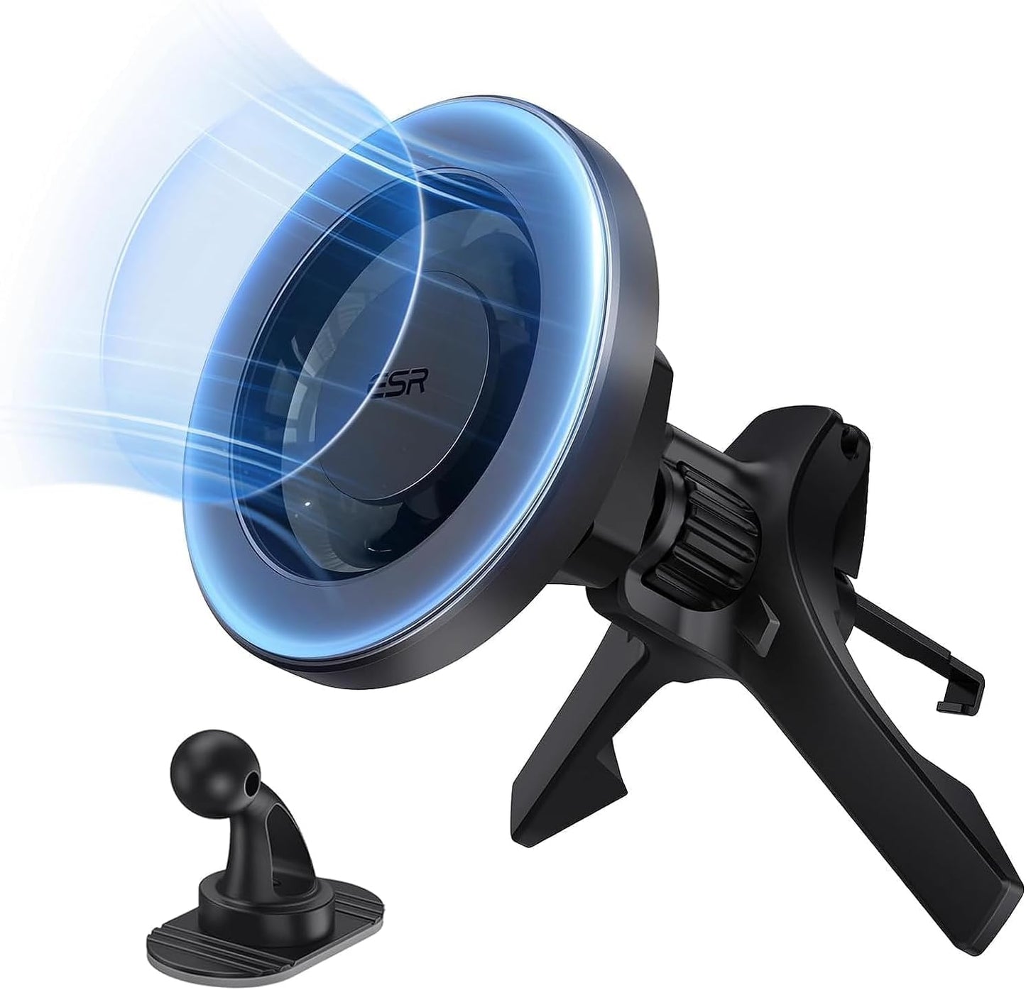 for Magsafe Car Mount, Dashboard Magnetic Phone Holder for Car, 360° Rotation, Car Phone Holder Mount for Iphone 16/16E/15/14/13/12, S25, Strong Magnets, Car Accessories(With 2 Mental Rings)