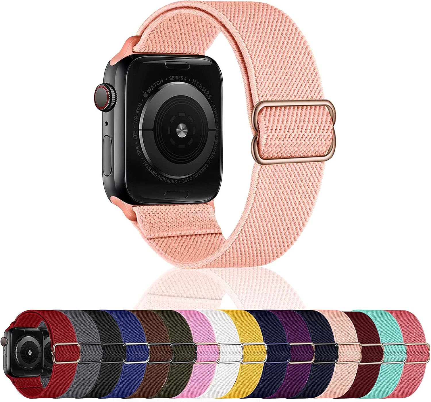 Stretchy Nylon Solo Loop Compatible with Apple Watch Bands 38Mm 40Mm,Adjustable Braided Sport Elastic Watch Strap for Iwatch Series 6/SE/5/4/3/2/1