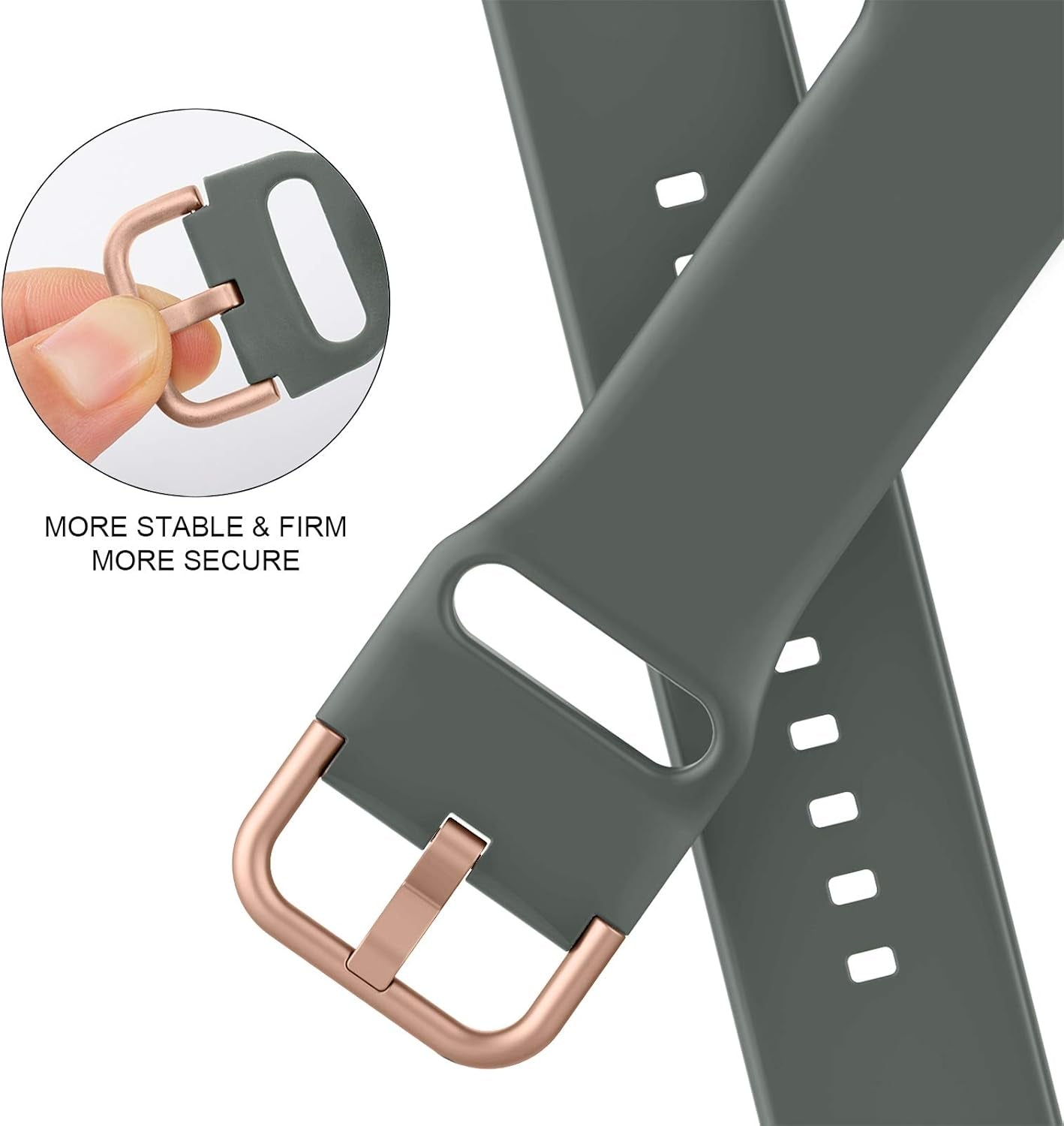 Sport Band Compatible with Apple Watch Bands 49Mm 46Mm 45Mm 44Mm 42Mm 41Mm 40Mm 38Mm, Soft Silicone Wristband Strap with Classic Clasp for Iwatch Series 10 9 Ultra SE 8 7 6 5 4 3 2 1 for Women Men