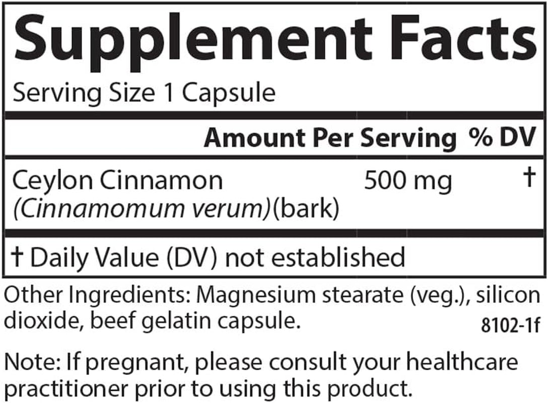 - Ceylon Cinnamon, Cinnamon Supplements, 500 Mg, Cinnamon Extract Pills, Ceylon Cinnamon Capsules, 90 Capsules. TLBH