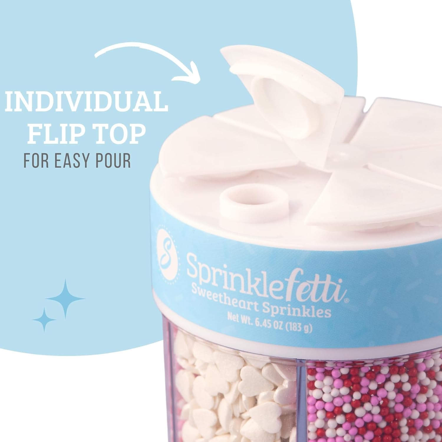 Heart Sprinkles, Valentines Day, Edible Sprinkle Mix, Heart Shapes, Jimmies, Perfect for Cake Decorations, Baking, Ice Cream, Cookies, Cupcake Topper (Sweetheart)