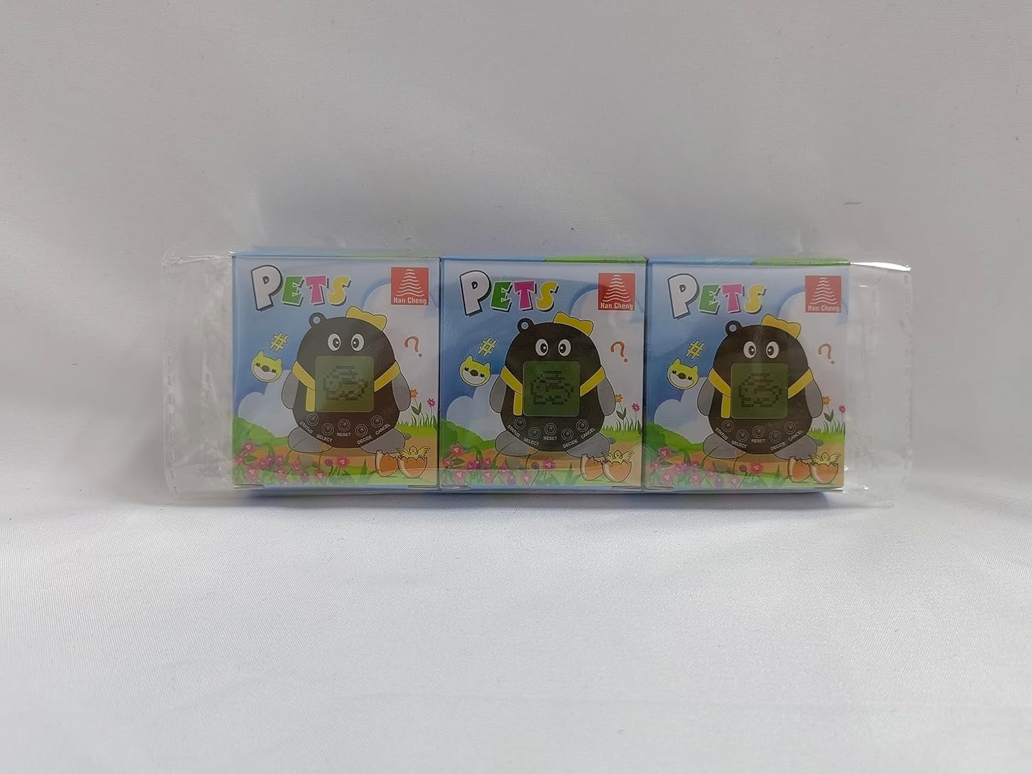 Virtual Pets Toy 3PCS Digital Pet Game Console Handheld Machine Toys Mini Electronic Animals with Key Ring Early Education Puzzle Gift for Children Kids (3 Colors Random) BanUK