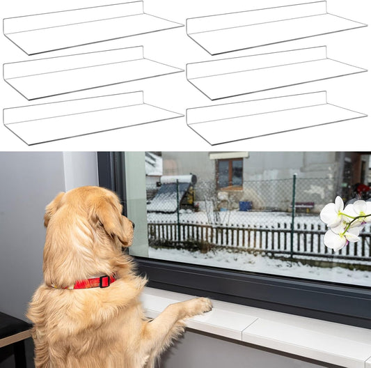 6 Pcs Total Length 71'' X 3.25'' Width Clear Pet Window Sill Protector from Dog Cat Scratching Strong Transparent Protection against Claw Chewing on Window Sills，Keep Paws Safe and Home Clean