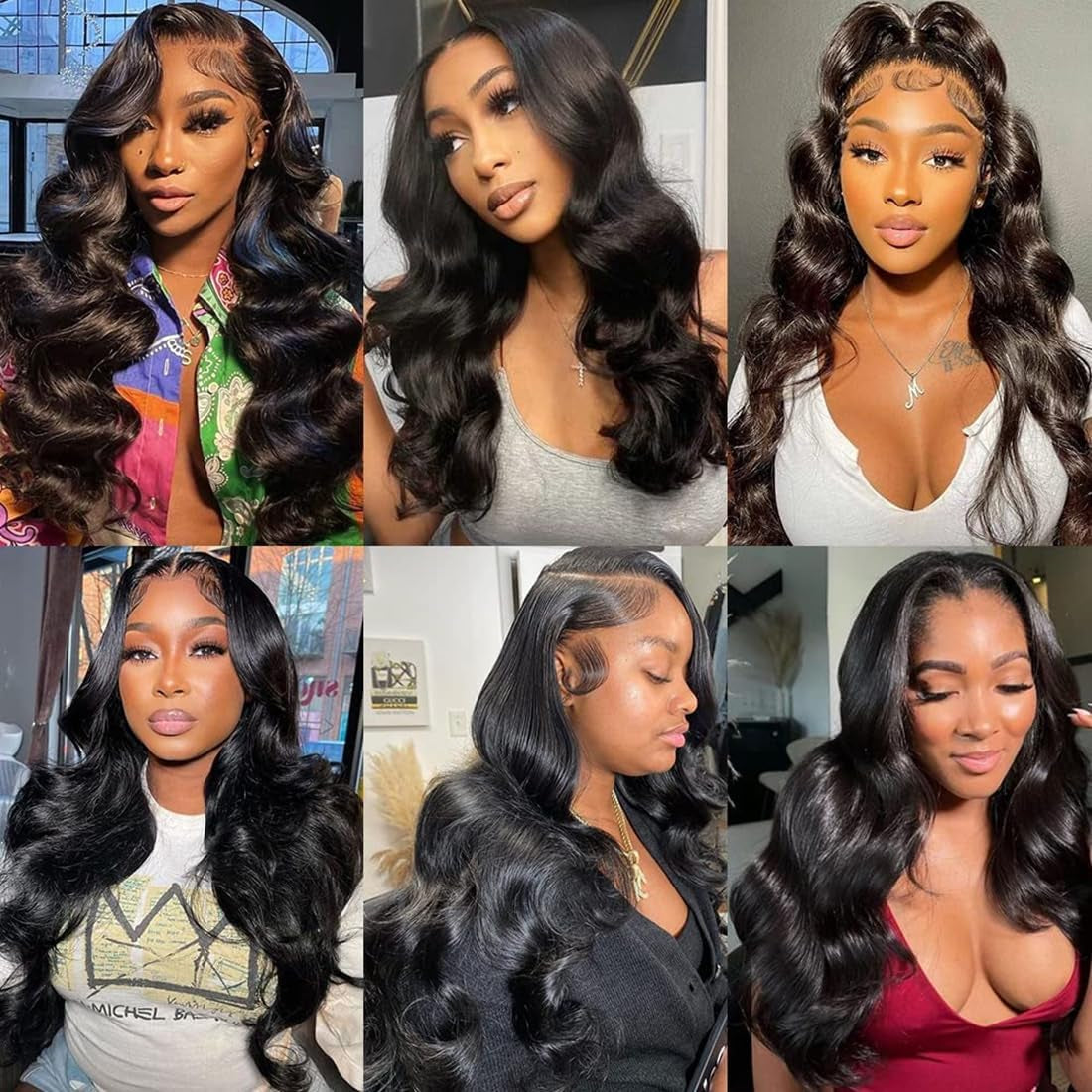 Body Wave Human Hair Bundles with Closure (16 18 20 +14) Brazilian 2X6 HD Lace Closure with Bundles 10A Grade Unprocessed Virgin Hair Bundles with Closure Natural Black Color