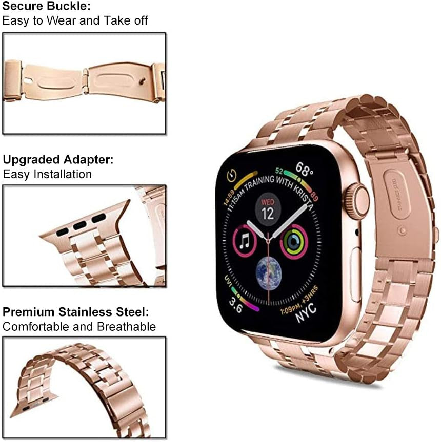 Compatible with Apple Watch Band 38Mm 40Mm 41Mm Women Men, Metal for Iwatch Band Series 9/8/7/6/5/4/3/2/1/SE