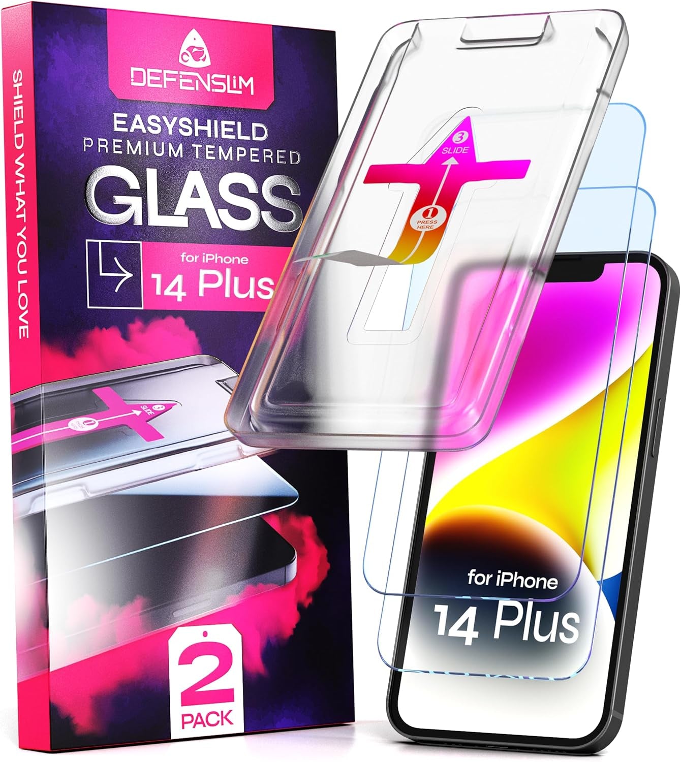 Screen Protector Compatible with Iphone 15/16 (2Pack), Easy Auto-Align Install Kit, 6.1" Tempered Glass, 9H Hardness, Ultra HD Clear, Case Friendly, Easyshield