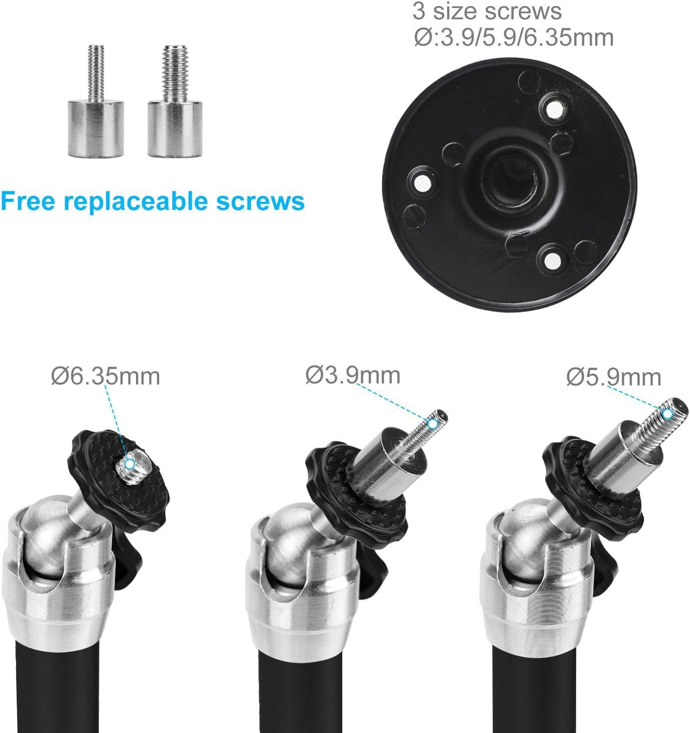 Mini Ceiling Wall Projector Mount Stand Compatible with QKK, DR.J, DBPOWER, Anker, VANKYO, AAXA, Jinhoo, PVO, TMY, Auking and Most Other Mini Projector (175Mm, Black)