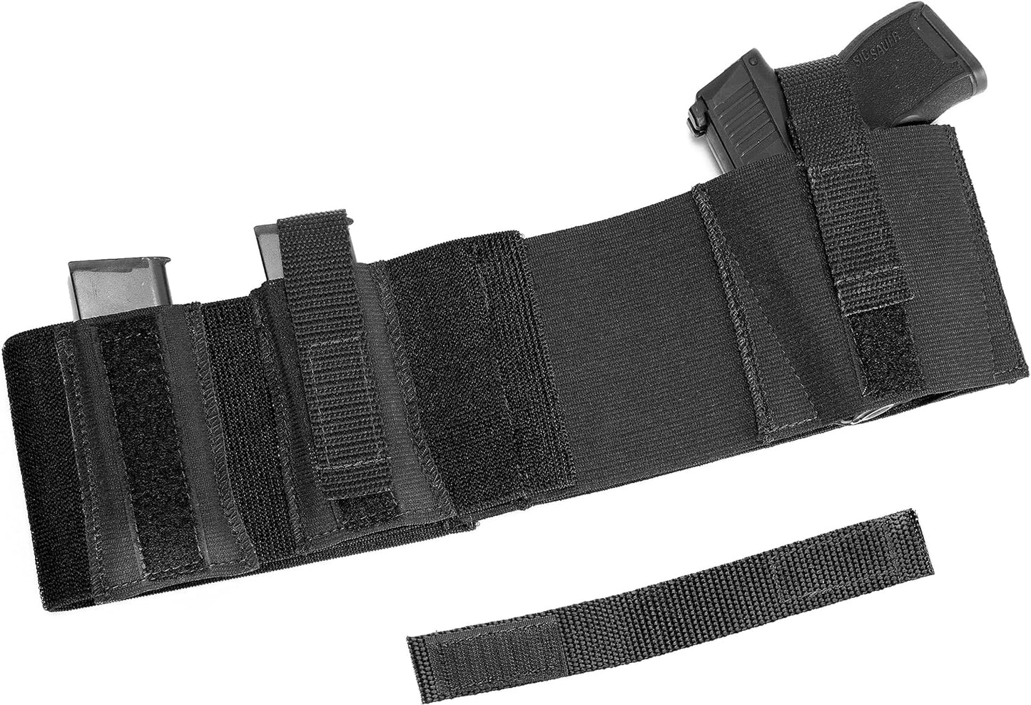 Modular Belly Band Gun Holster - CCW Concealed Carry Holster with Removable Mag Pockets - Fits Small to Large Guns