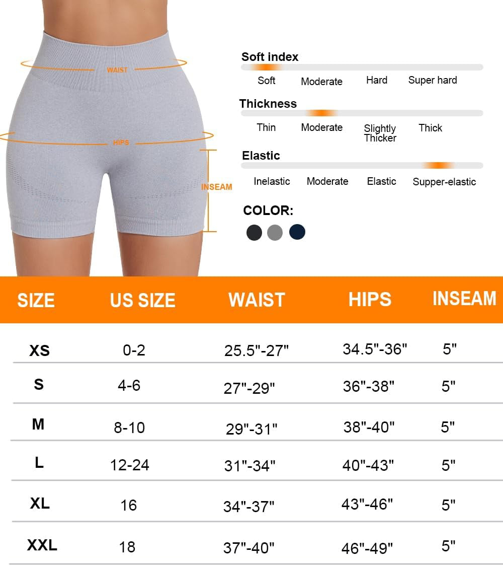 Spandex Shorts Women High Waisted Biker Shorts 5" Workout Yoga Compression Novelty Shorts for Gym Running Size Small