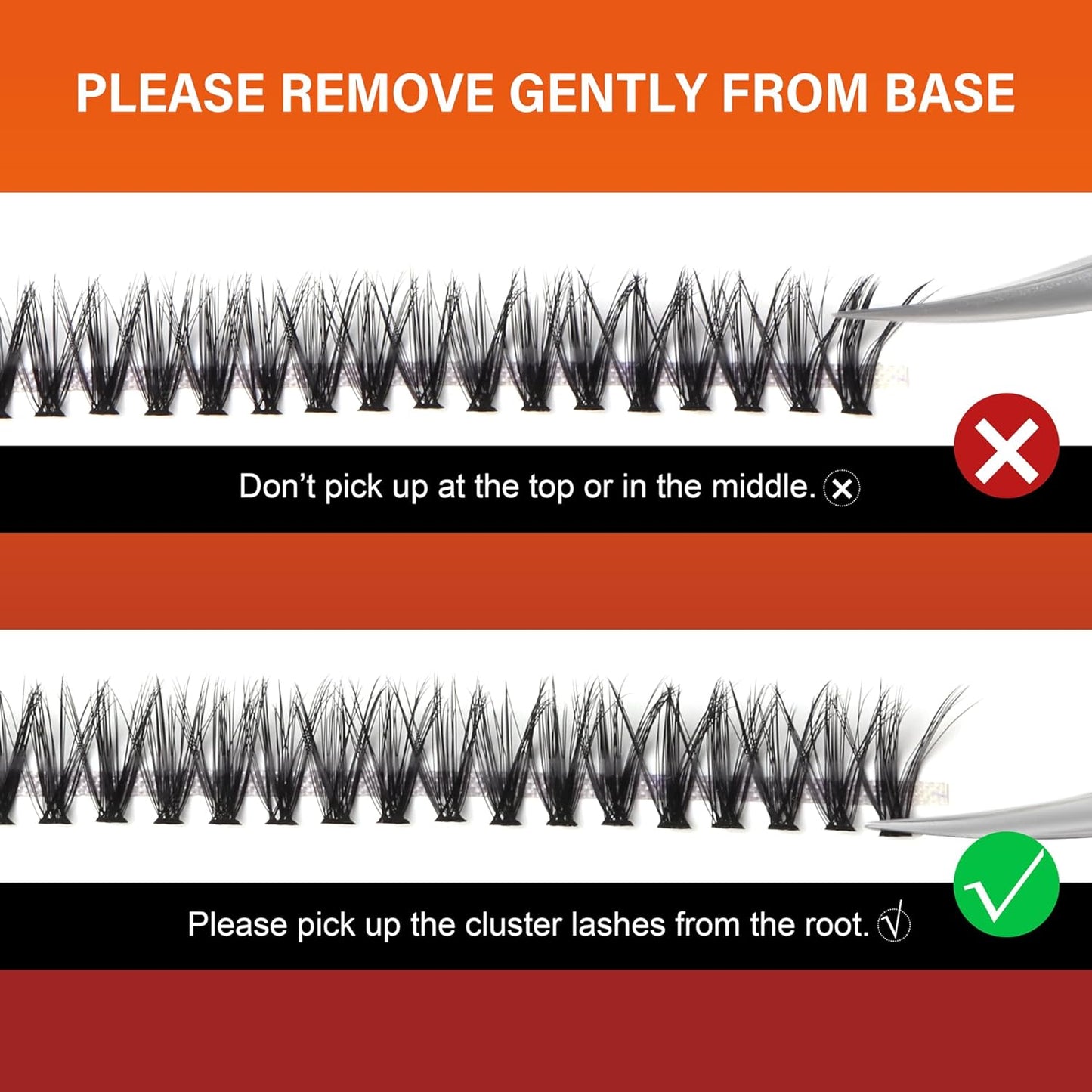 Lash Cluster 240Pcs Individual Lashes,8-16Mm Diy Lash Extension,D Curl Lash Clusters Wispy,3D Natural Lash Clusters Look like Eyelash Extension DIY at Home (Orange 40P-D-8-16Mix)