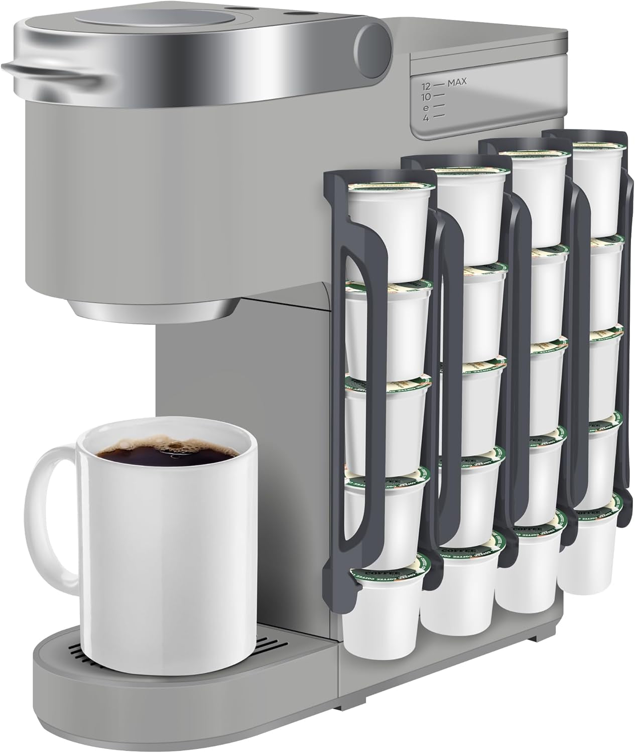 K Cup Holder for Keurig: Coffee Pod Holder for Counter Small Space - Kcup Holders for Wall Mount (2, Black)