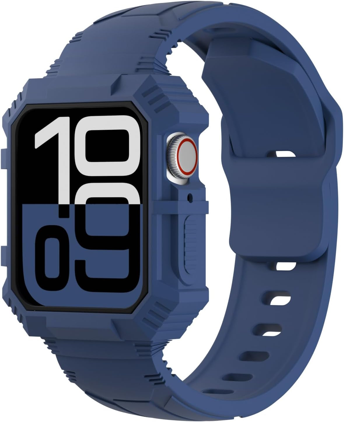 Rugged Silicone Sport Band with Case Compatible with Apple Watch Bands 38Mm 40Mm 41Mm 42Mm 44Mm 45Mm 46Mm, Shockproof Protective Bumper Cover Strap for Iwatch Series 10/9/8/SE/7/6/5/4/3/2/1