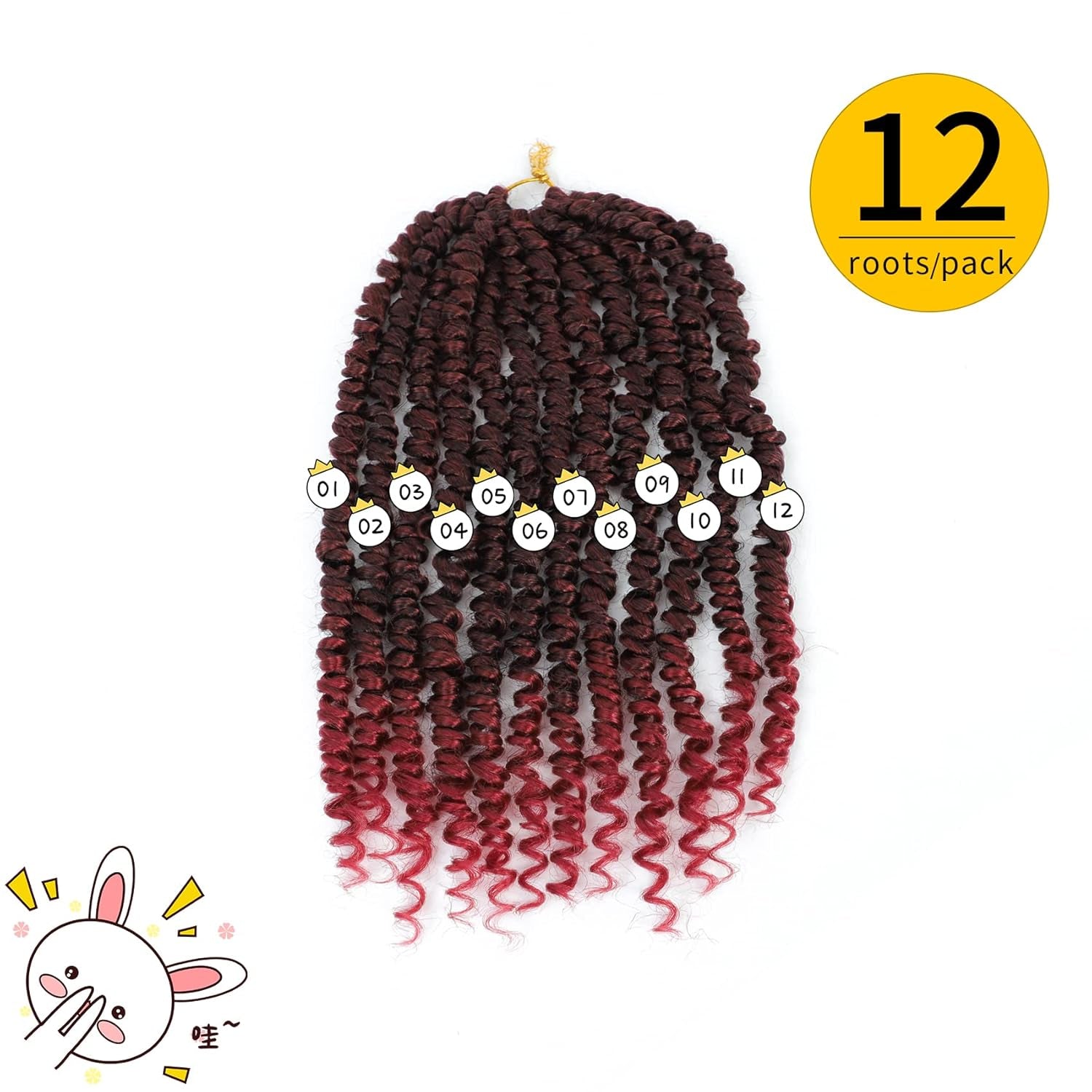 Passion Twist Hair 8 Inch, 8 Packs Passion Twist Crochet Hair for Black Women, Prelooped Crochet Twist Hair with Curly Ends (8Inch, TBUG#)