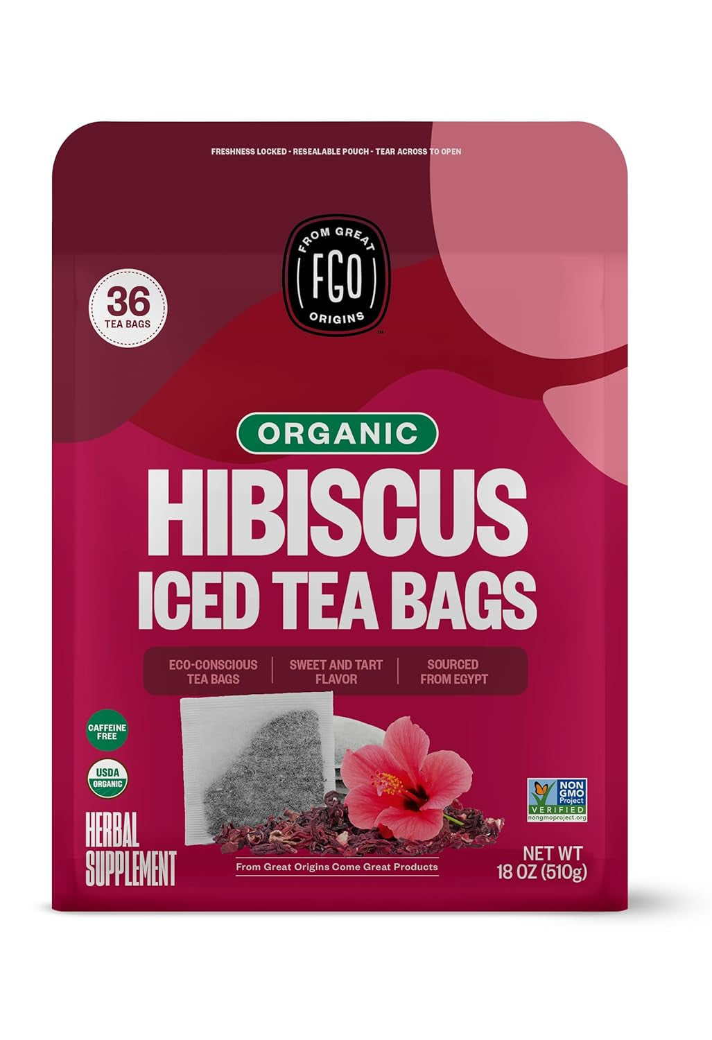 Organic Tulsi Holy Basil Tea, 100 Count, Eco-Conscious Herbal Tea Bags, Resealable Bag, Caffeine Free, Packaging May Vary (Pack of 1) TLBH