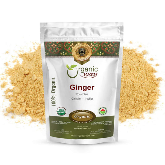 Ginger Root Powder (Zingiber Officinale Roscoe) - Kosher & USDA Certified | Non-Gmo & Gluten Free | Tested for Heavy Metal and Purity | Resealable Bag | 100% Raw from India (1/2LBS / 8Oz.) TLBH