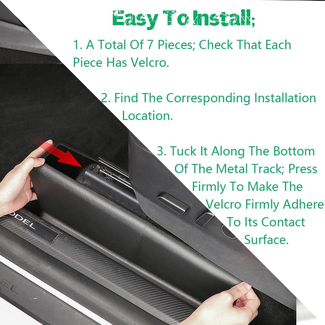 for Tesla Model Y Underseat Protector ABS 2Nd Row Kick Cover under Seat Slide Fleece Protector Accessories - Pack of 7