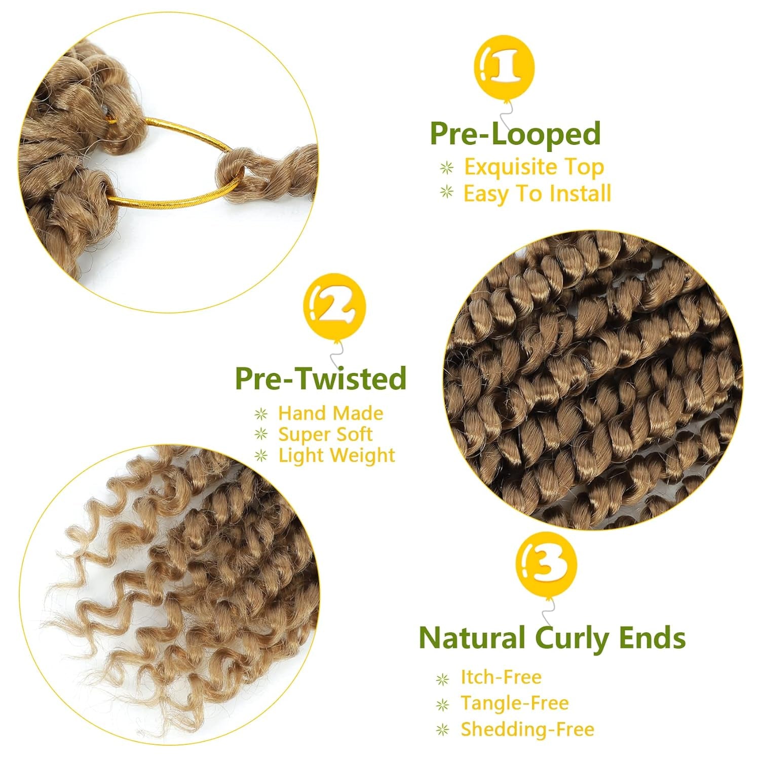 Passion Twist Hair 8 Inch, 8 Packs Passion Twist Crochet Hair for Black Women, Prelooped Crochet Twist Hair with Curly Ends (8Inch, 27#)