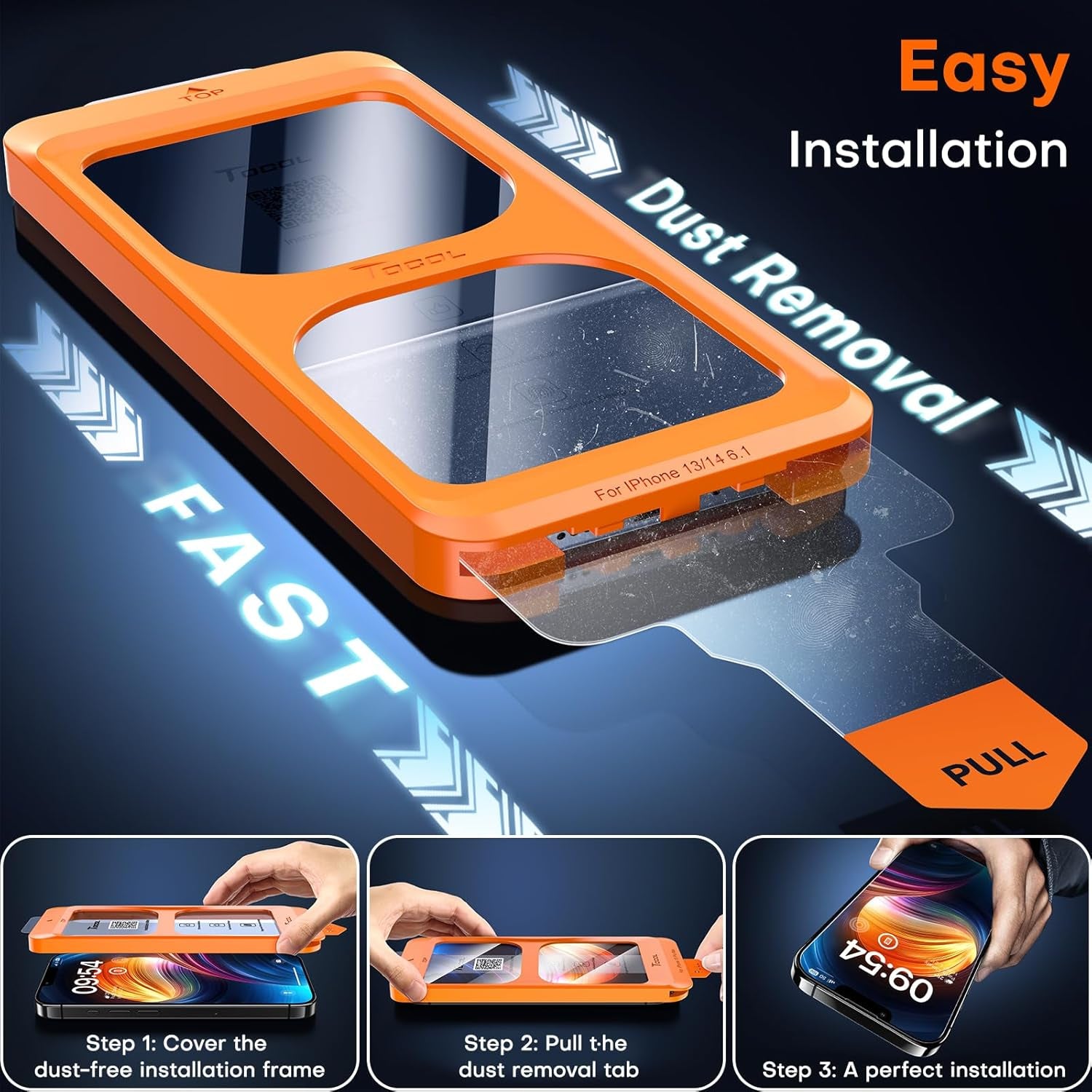 for Iphone 13/Iphone 16E (2025 Edition) Screen Protector 6.1-Inch [Instant Installation], 14FT Military Grade Shatterproof, 9H+ Hardness HD Coverage No Bubbles No Dust 2 Pack