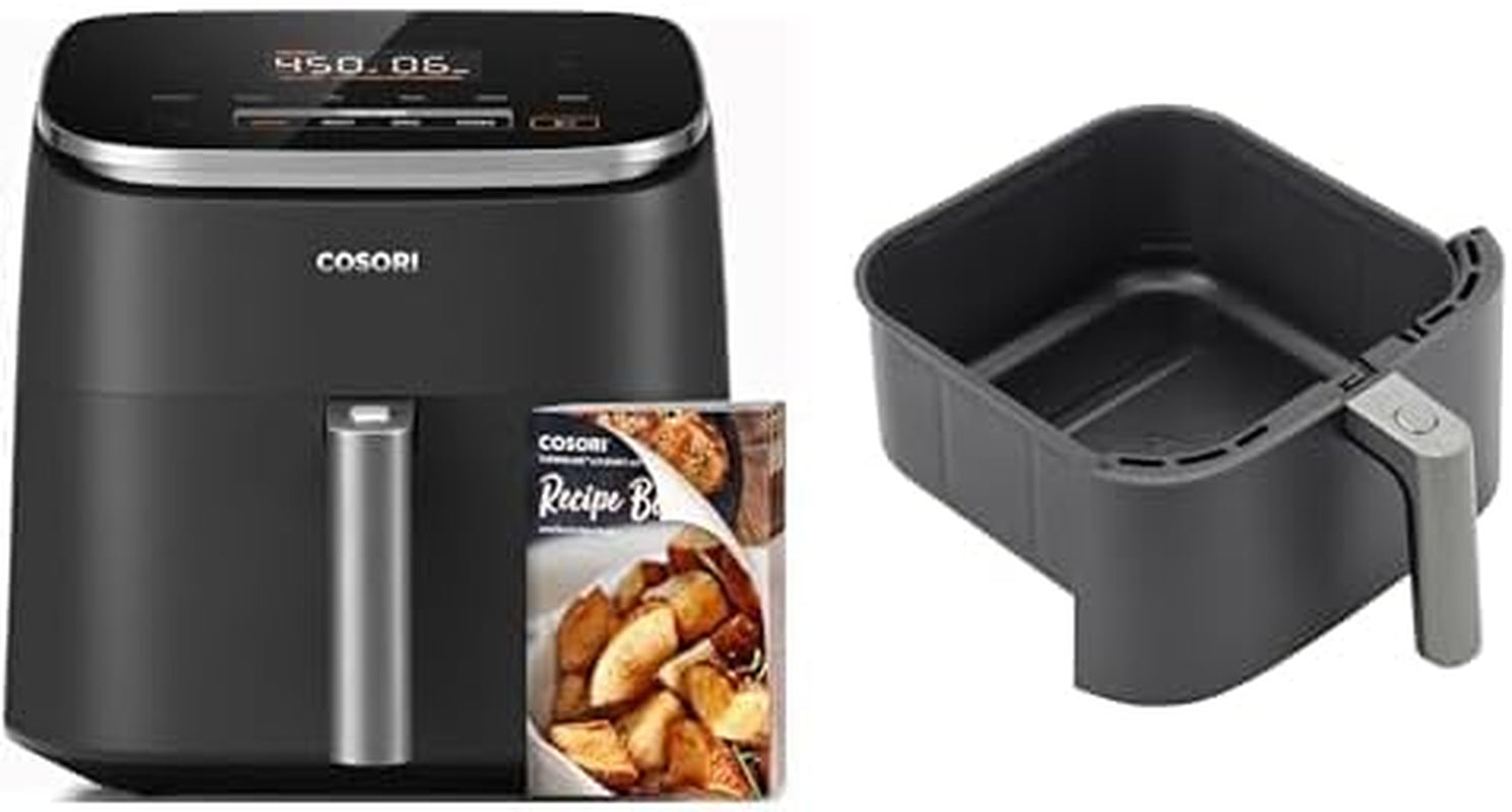 Air Fryer 9-In-1, Compact & Large 6-Qt, Fast Turbo Modes, 90°–450°F Even Results with Precise Temperature Control, up to 95% Less Oil*, Roast, Bake, Dry, Reheat, Frozen, Broil, Proof, Grey