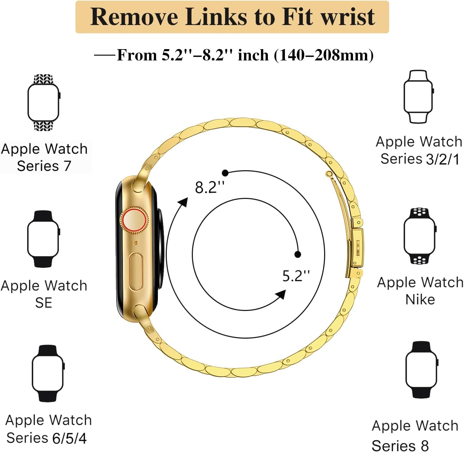 Slim Metal Band Compatible with Apple Watch Band 41Mm 40Mm 38,Mm,Dressy Stainless Steel Chain Strap for Women Iwatch Bands Series 9 8 7 6 5 4 3 2 1 Se,Gold