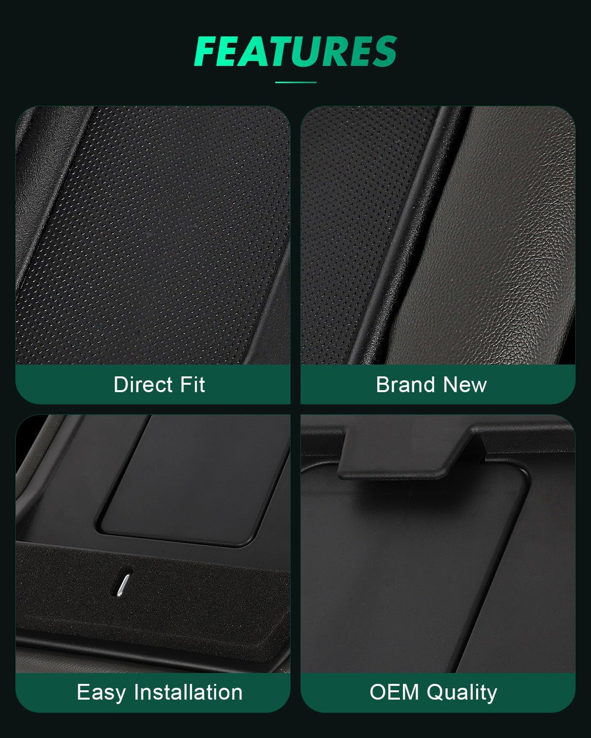 Auto Dark Grey Center Console Lid Kit Replacement Fit for 2001-2007 for GMC Sierra for Chevrolet Silverado