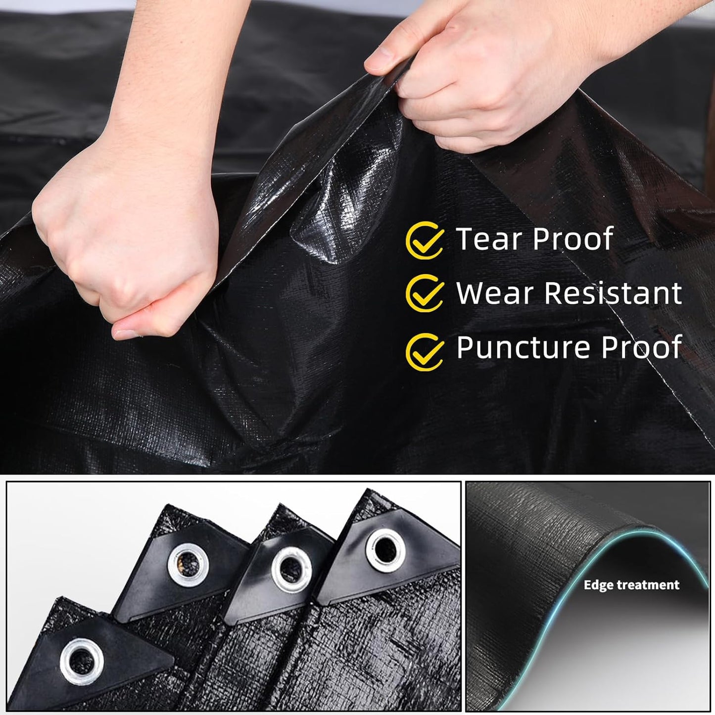 Pond Liner,15X20Ft Pond Liners for Outdoor,28Mil PE Black Koi Fish Pond Liners,Reinforced Pond Underlayment for Water Garden,Waterfall,Fountain