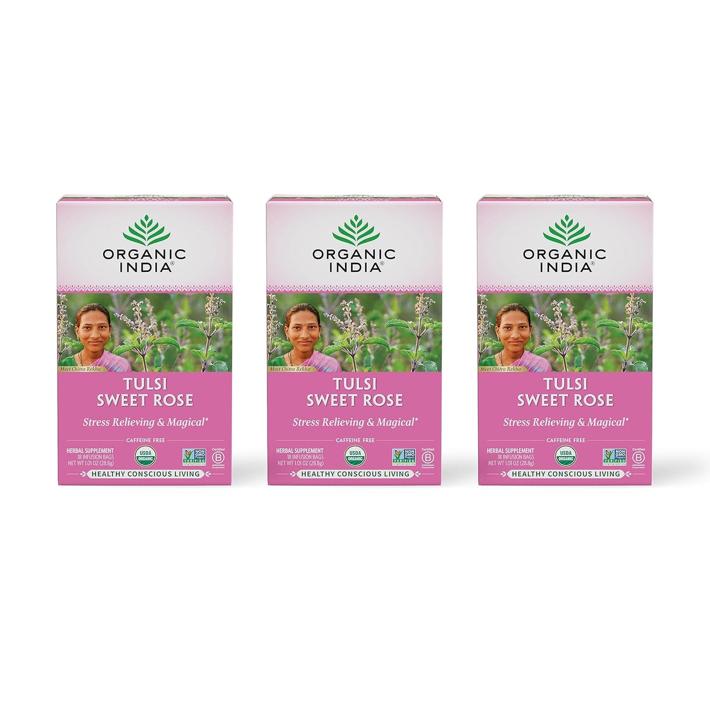 Calming Tulsi Ashwagandha Herbal Tea - Holy Basil Tea with Ashwagandha Root, Supports Restful Sleep - Adaptogen, Vegan, USDA Certified Organic, Non-Gmo - 18 Infusion Bags, 3 Pack TLBH