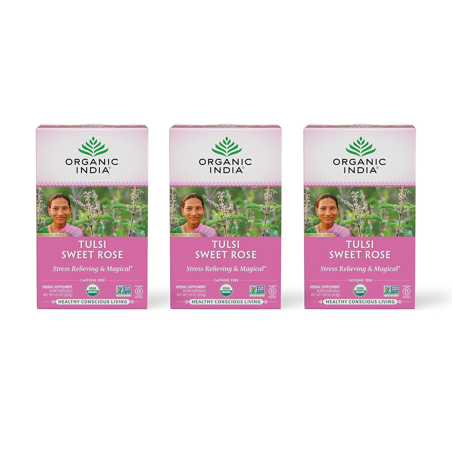 Calming Tulsi Ashwagandha Herbal Tea - Holy Basil Tea with Ashwagandha Root, Supports Restful Sleep - Adaptogen, Vegan, USDA Certified Organic, Non-Gmo - 18 Infusion Bags, 3 Pack TLBH