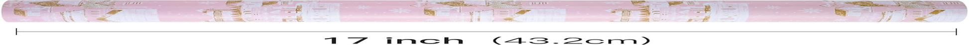 Christmas Wrapping Paper Roll - Pink & Golden City Snow Scenery for Christmas Holiday, Party - 17 Inches X 32.8 Feet (46.45 Sq.Ft.)