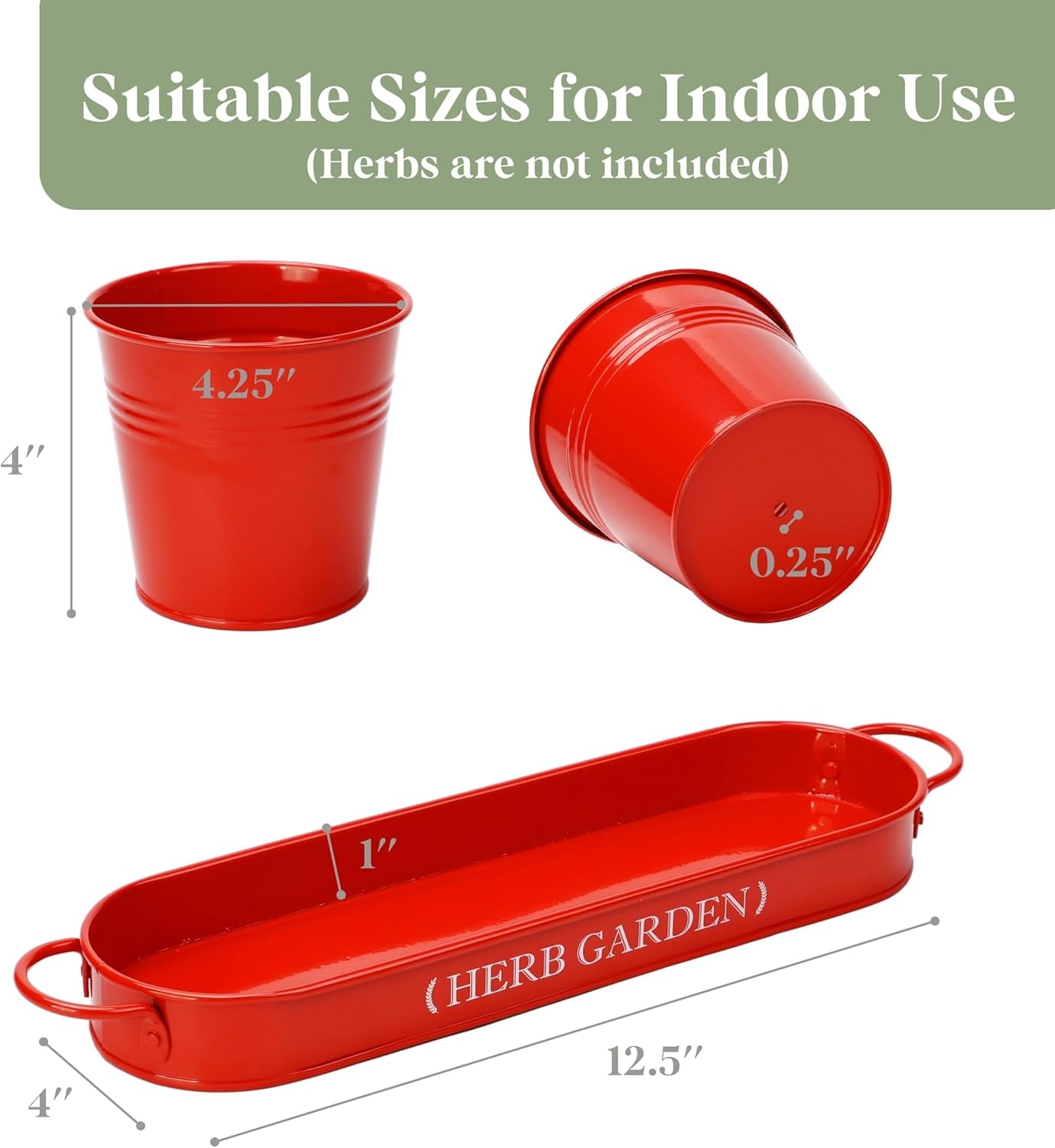 Indoor Herb Garden, Herb Garden Planter for Indoor/Outdoor, Farmhouse Plant Pots, Windowsill Herb Garden with Tray(Planter Only) Window Pots