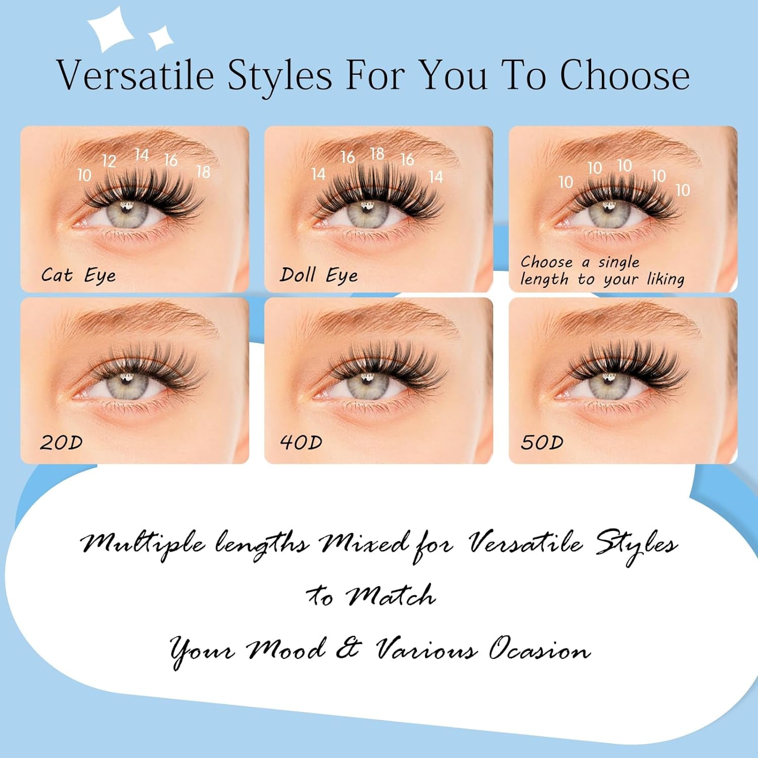 Lash Extension Kit 300Pcs Lash Clusters Kit DIY Eyelash Extension Kit with Lash Bond and Seal Eyelash Remover Lash Applicator Wispy Lashes Look like Extensions(20D+40D+50D, D-10-18Mix)