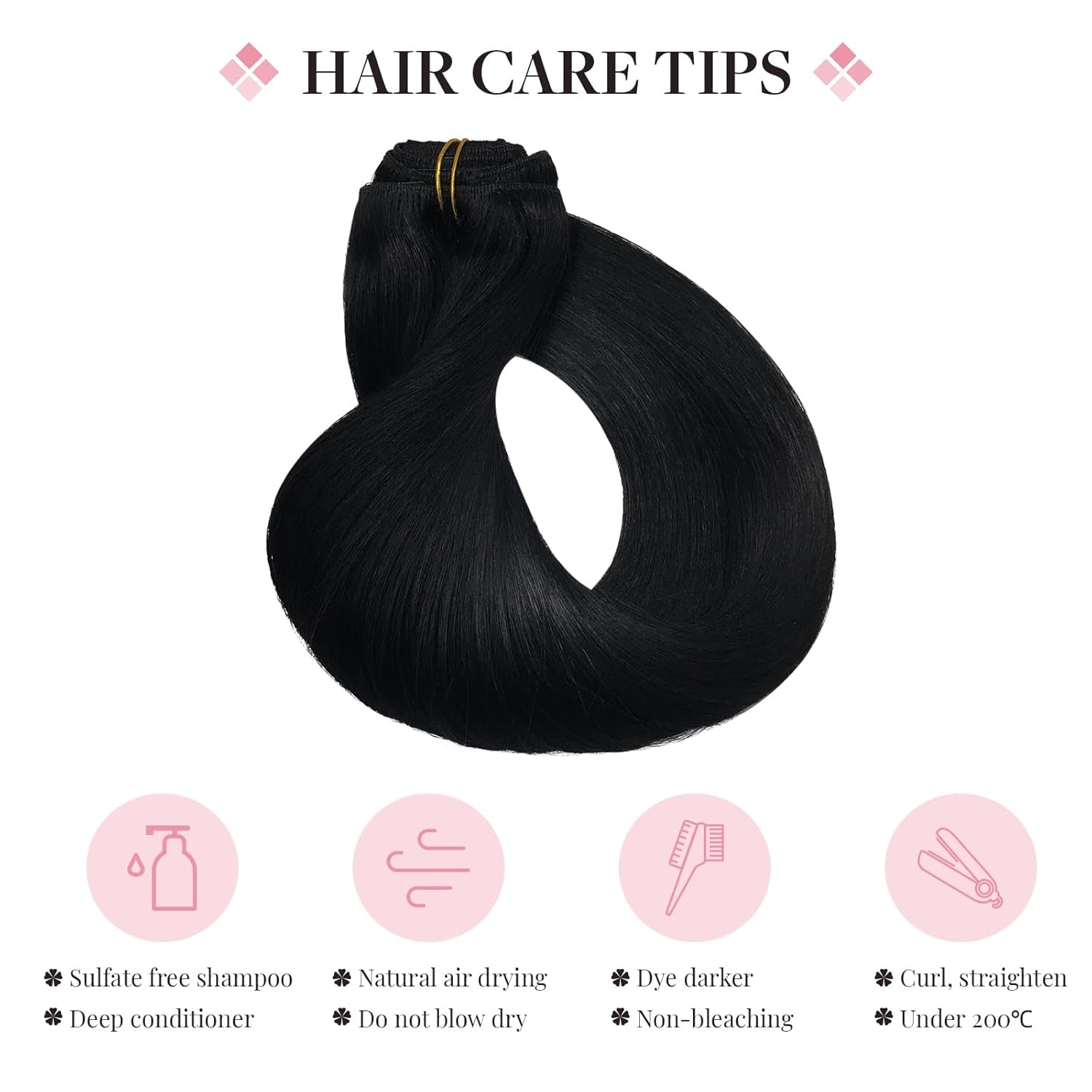 Hair Extensions Clip in Real Human Hair  Remy Clip in Hair Extensions Real Human Hair Long Straight Hair Extensions Natural Hair for Woman (#1 Jet Black, 16)