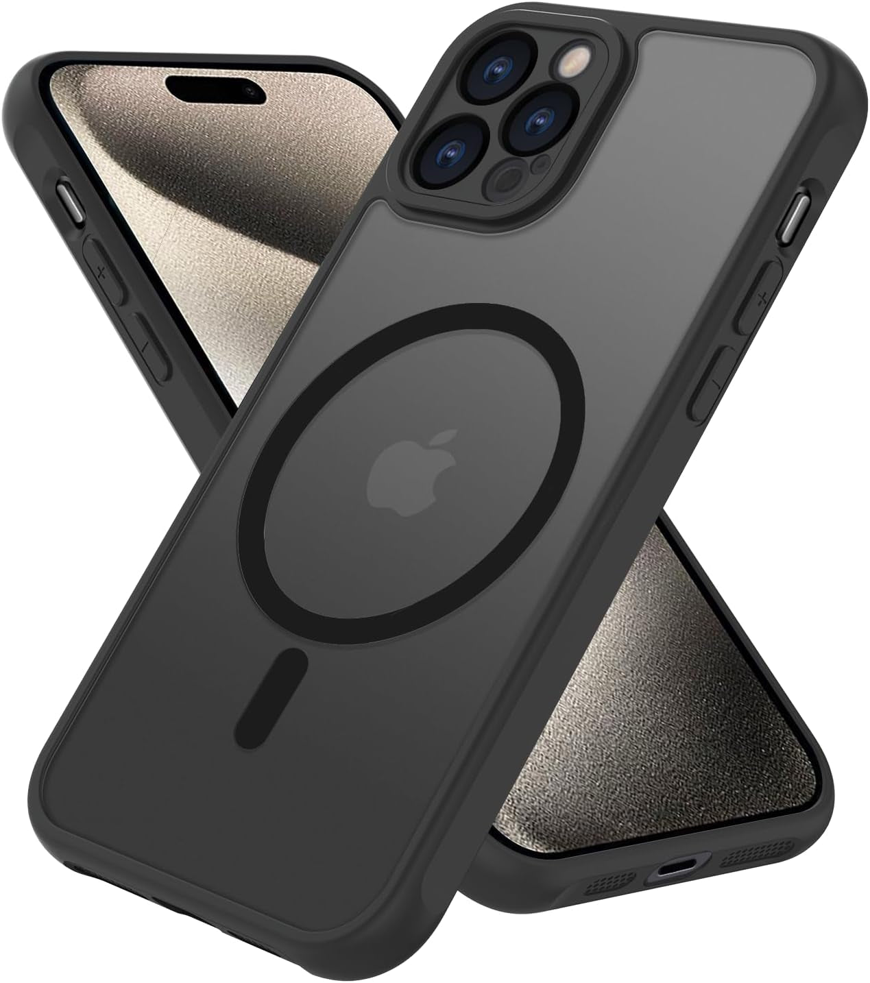 2025 New Magnetic for Iphone 16E Case,Compatible with Magsafe,Military Grade Drop Tested, Shockproof Matte Translucent Hard Back Slim Protective Case.Black Magnetic Circle.