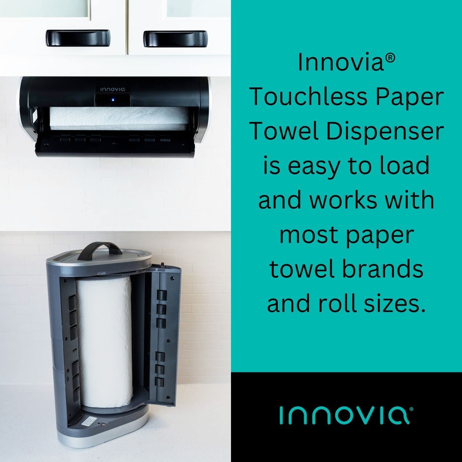 Automatic Paper Towel Dispenser. Touchless Technology. Works with Most Paper Towel Brands and Sizes. Dispenses the Number of Sheets You Need. Black, Countertop