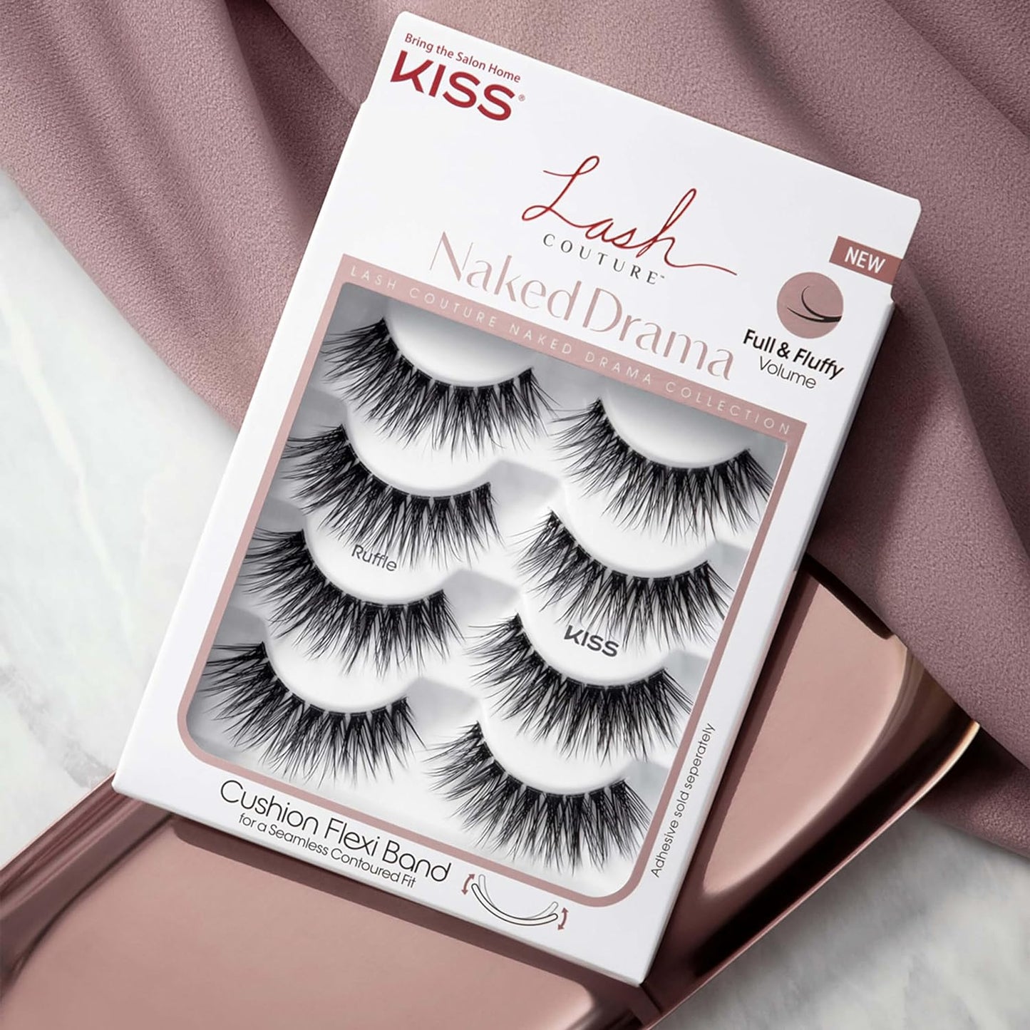 Lash Couture Naked Drama False Eyelashes, 'Cruise', 16 Mm, Includes 4 Pairs of Lashes, Contact Lens Friendly, Easy to Apply, Reusable Strip Lashes