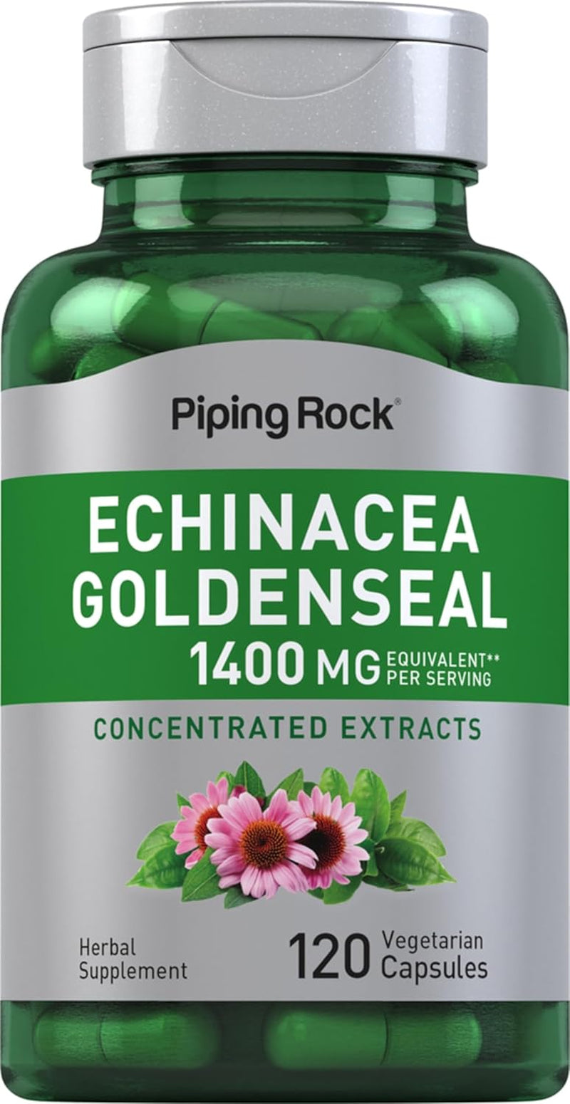Echinacea Goldenseal Capsules | 1400Mg | 120 Vegetarian Capsules | Non-Gmo, Gluten Free Supplement TLBH