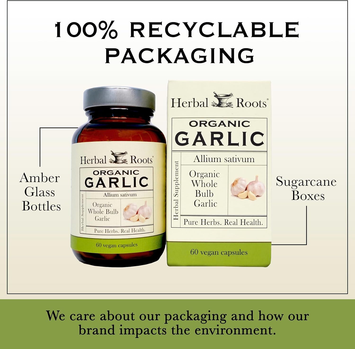 Organic Whole Bulb Garlic Pills - Potent Extra Strength | 600 Mg - 60 Organic Vegan Capsules TLBH