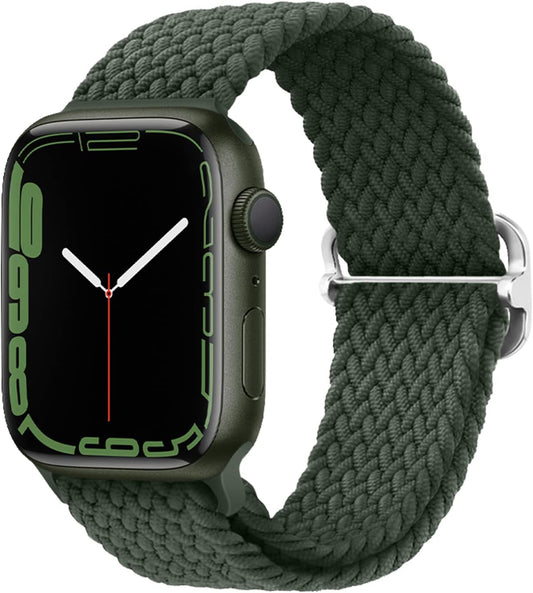 MBNIBNVT Stretchy Braided Solo Loop Compatible with Apple Watch Bands for Women 40Mm Men 38Mm 41Mm 42Mm 44Mm 45Mm Adjustable Straps Elastic Sport Wristbands for Iwatch Series 9 8 7 6 5 4 3 2 SE Ultra